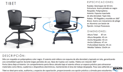 ficha tecnica silla tibet